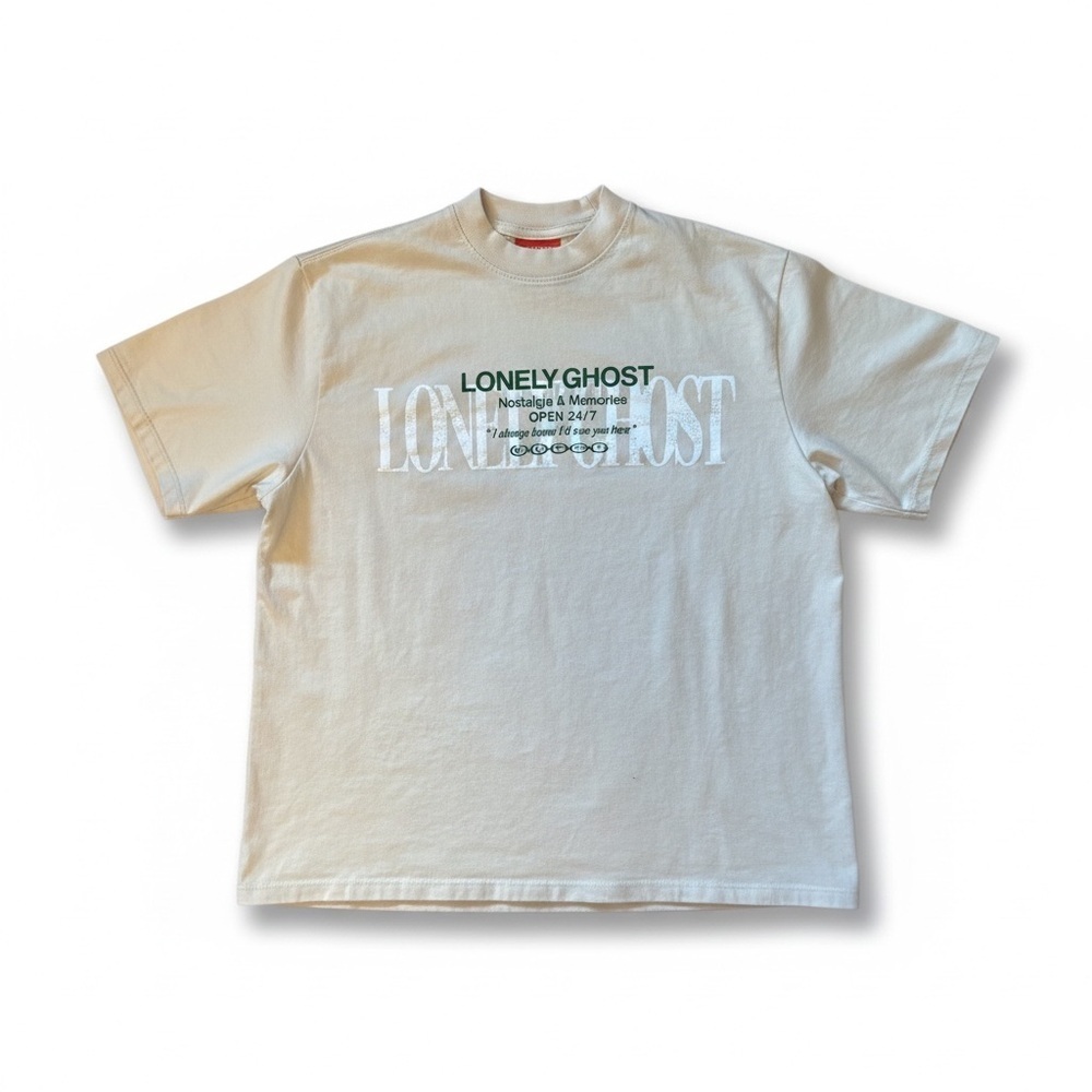 LONELY GHOST Beige Graphic Tee